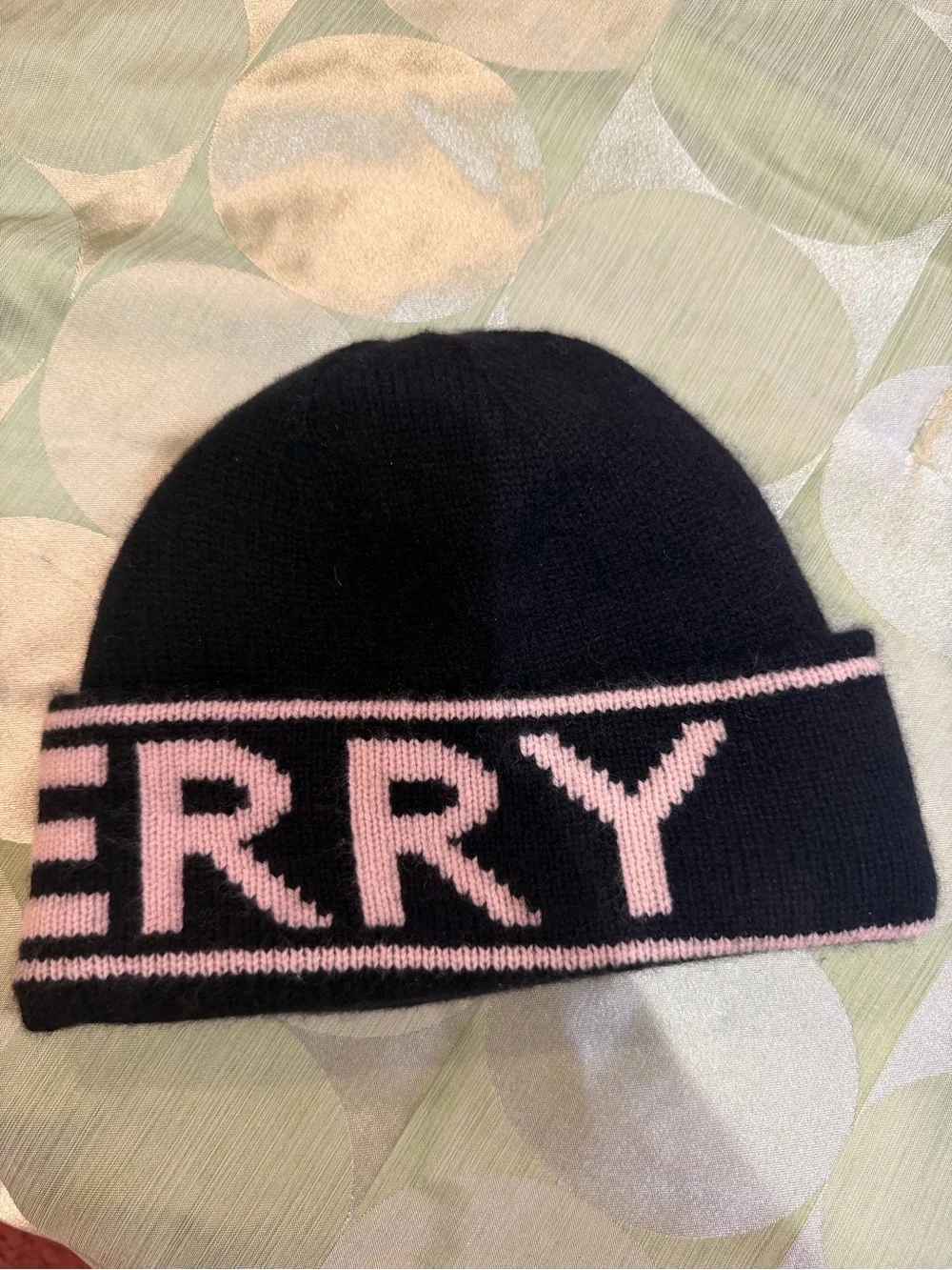 Burberry Black Beanie with Logo Border